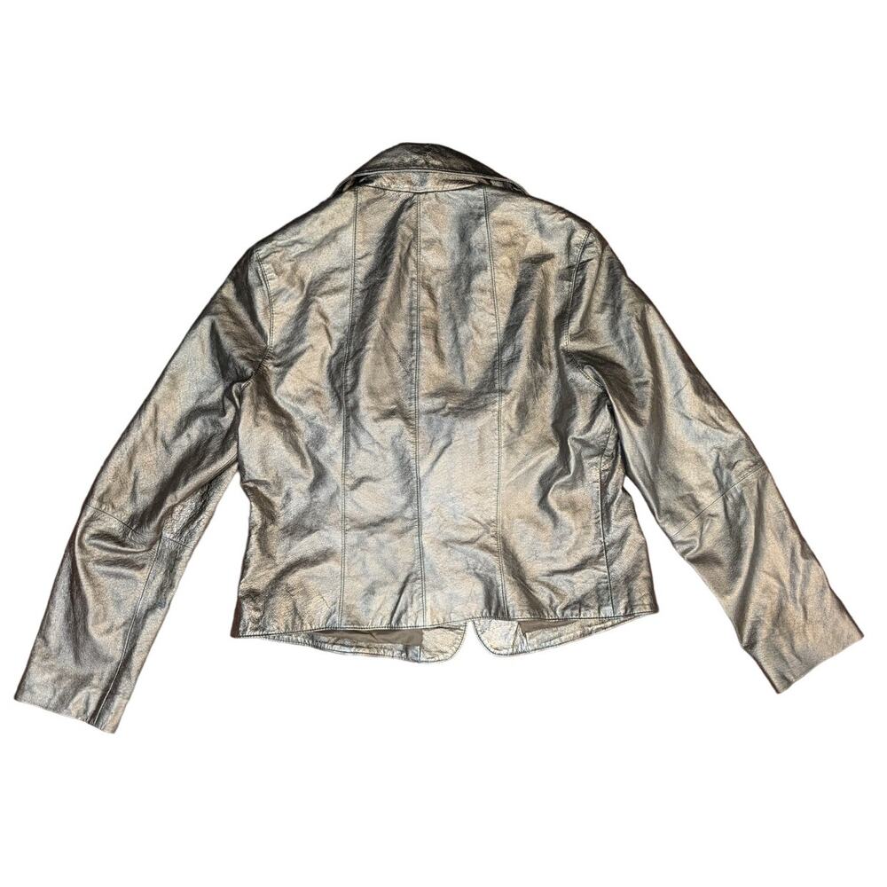 Cabi Leather One Button Size 16 Metallic Gold jacket - Picture 3 of 11